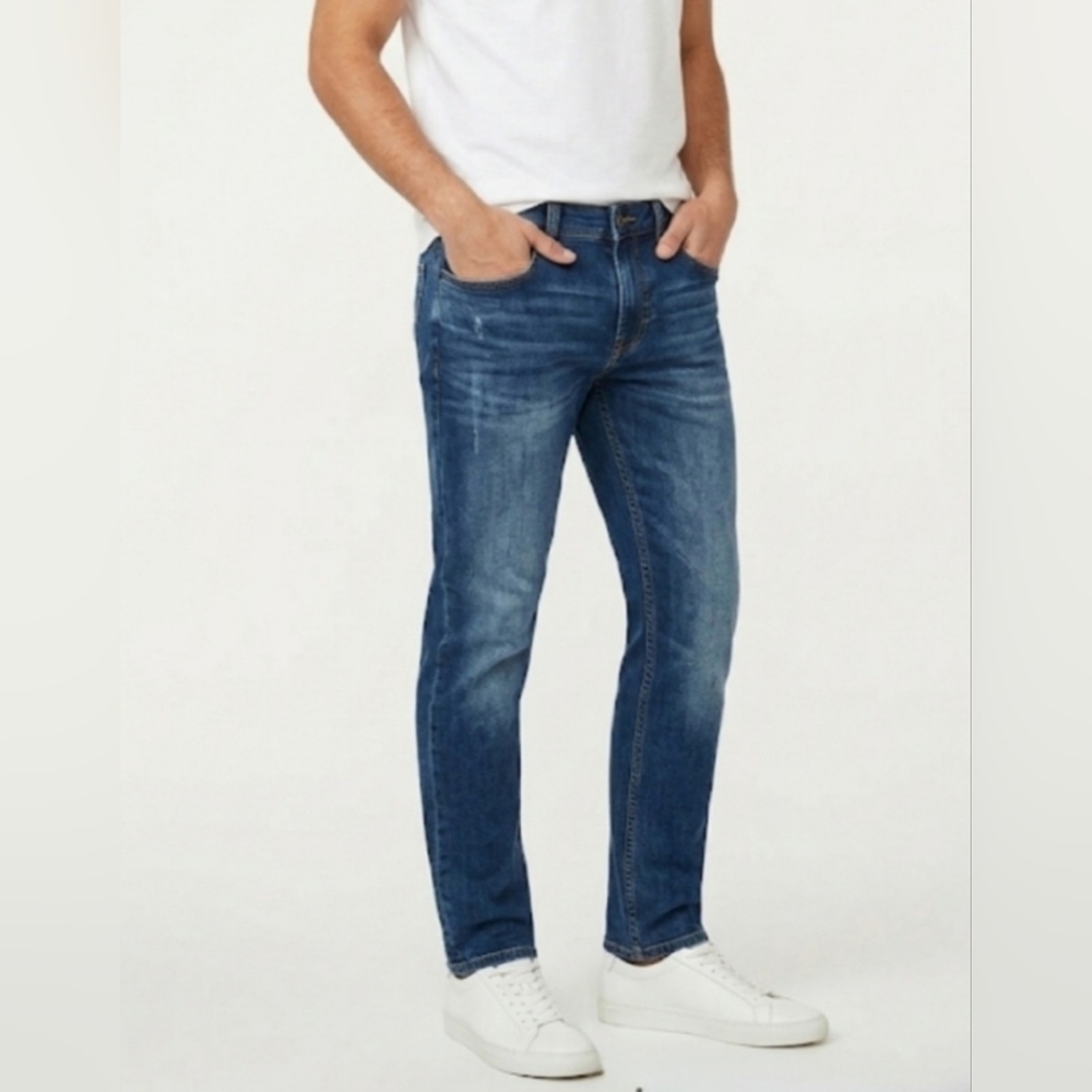 Buffalo David Bitton Dark Blue Slim Straight EVAN Men Jeans  size W34/L32